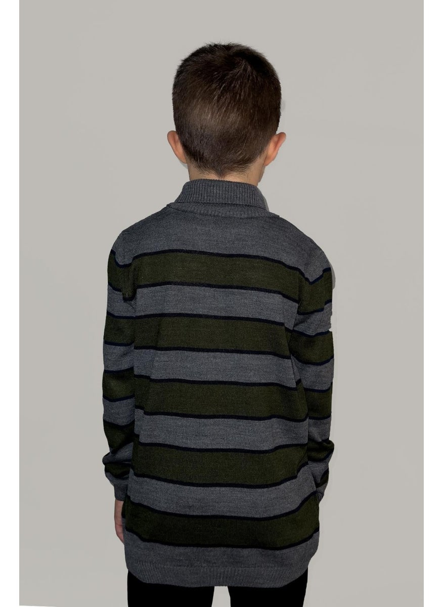 Kids Turtleneck Striped Sweater (C21-18749)