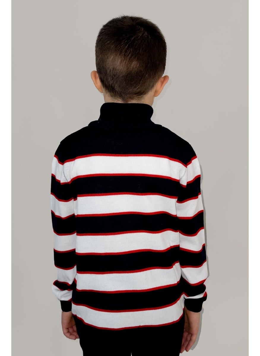 Kids Turtleneck Striped Sweater (C21-18749)