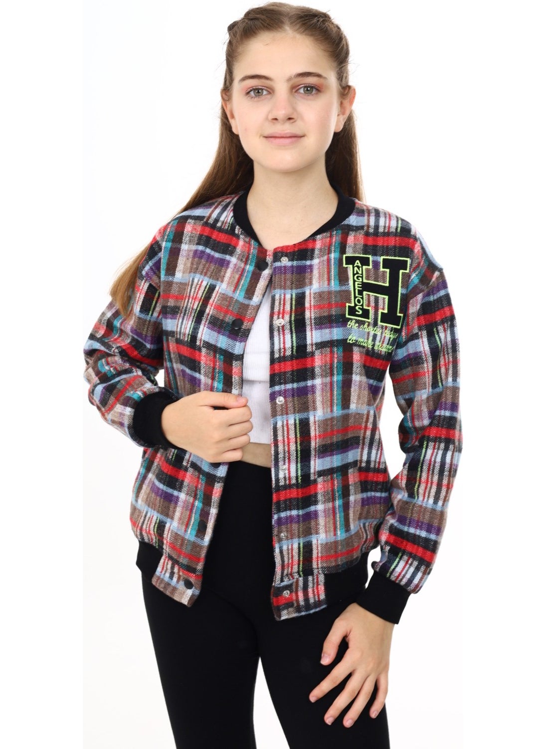 Girl's Cashmere Wool College Style Jacket PX682