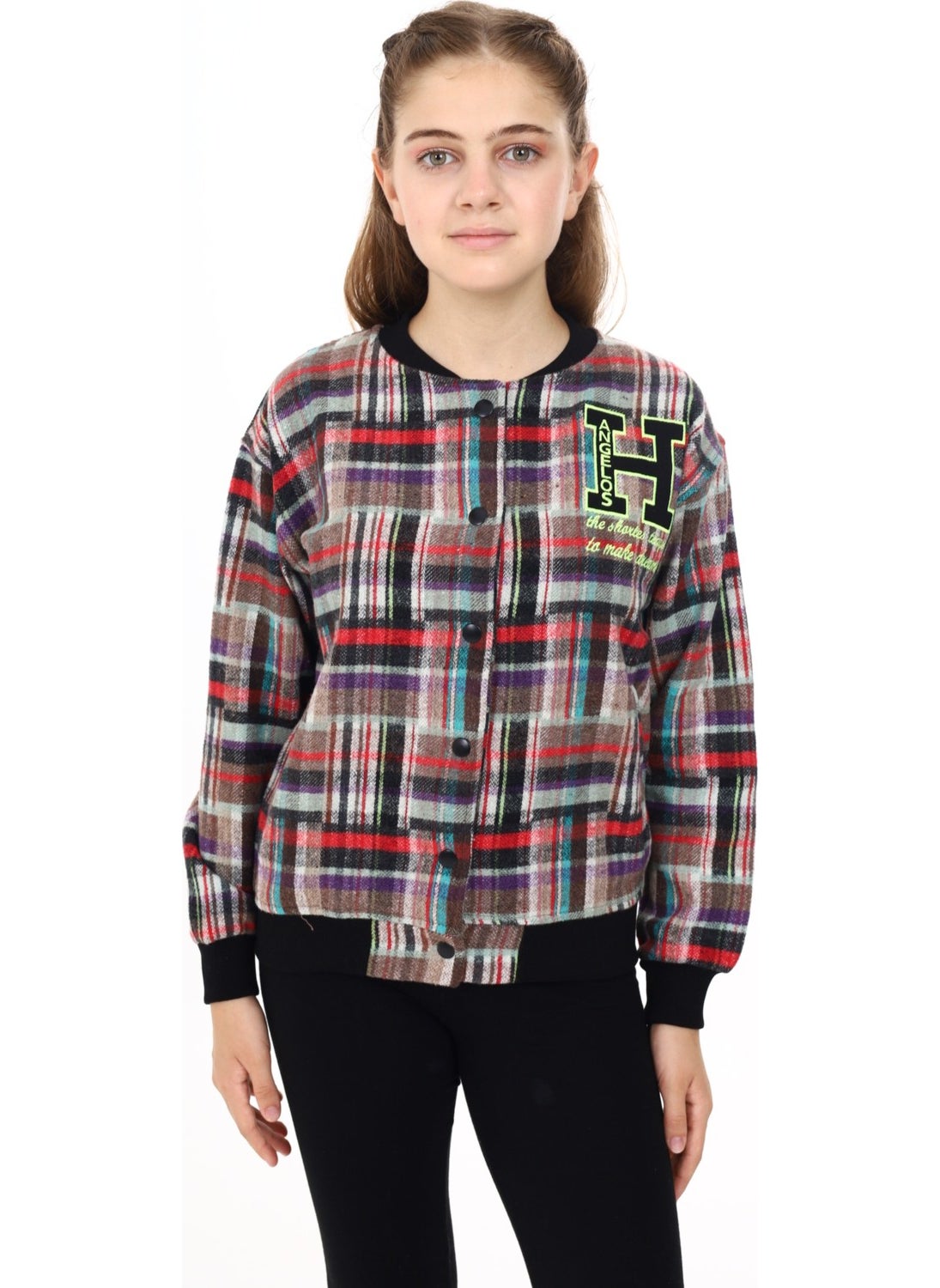 Girl's Cashmere Wool College Style Jacket PX682