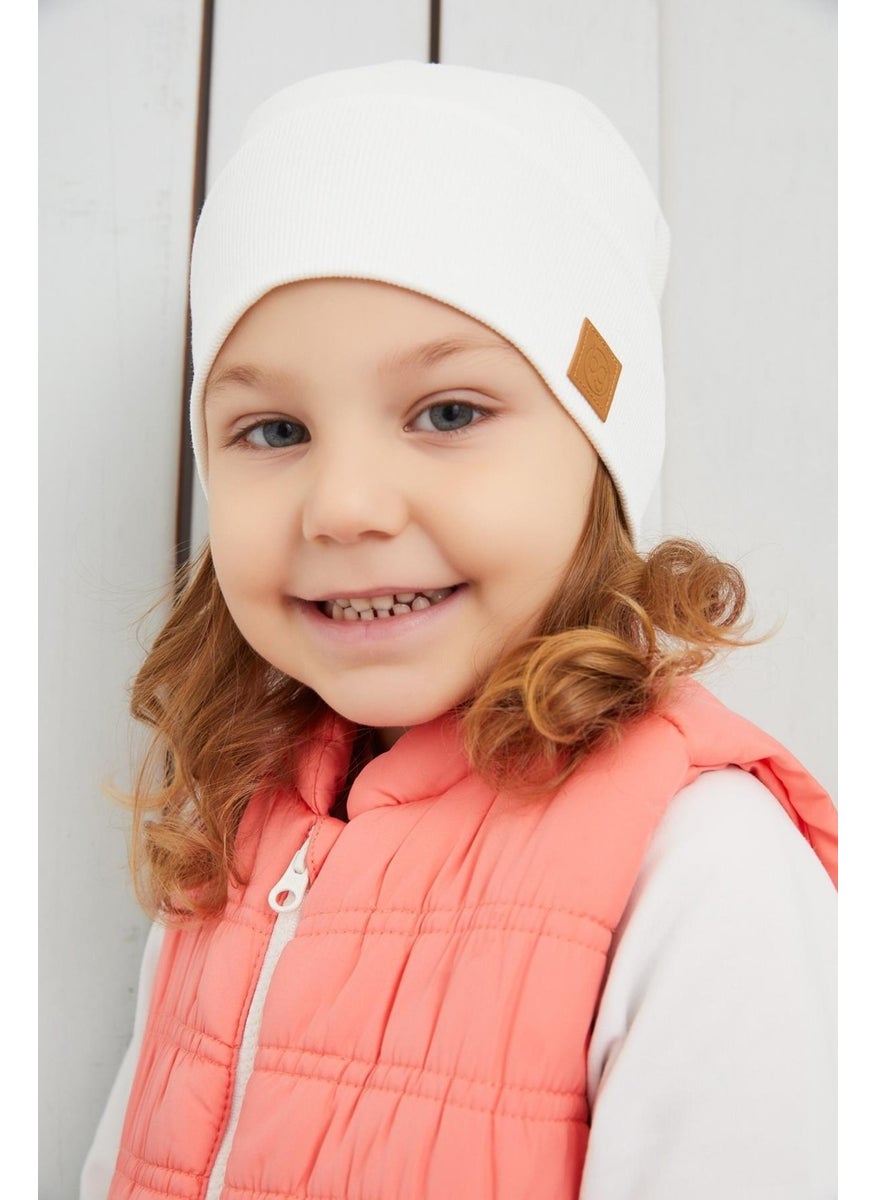 Baby Girl Child White Hat Beanie Handmade Comfortable Skin-friendly 100% Cotton Camisole