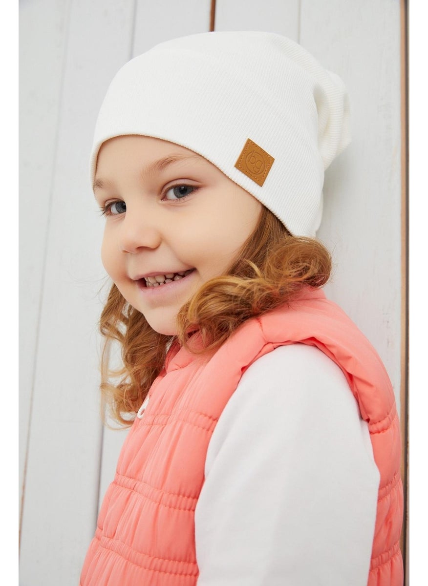 Baby Girl Child White Hat Beanie Handmade Comfortable Skin-friendly 100% Cotton Camisole