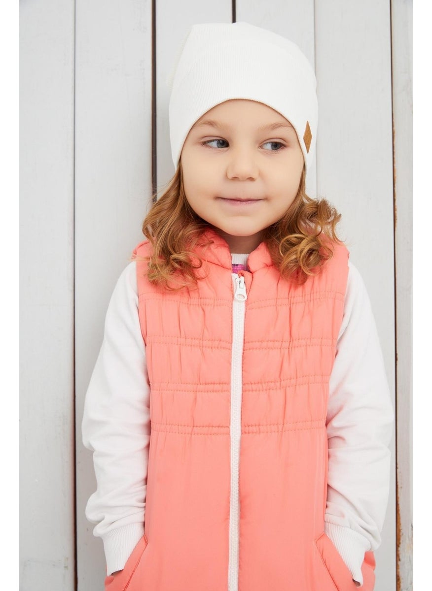 Baby Girl Child White Hat Beanie Handmade Comfortable Skin-friendly 100% Cotton Camisole