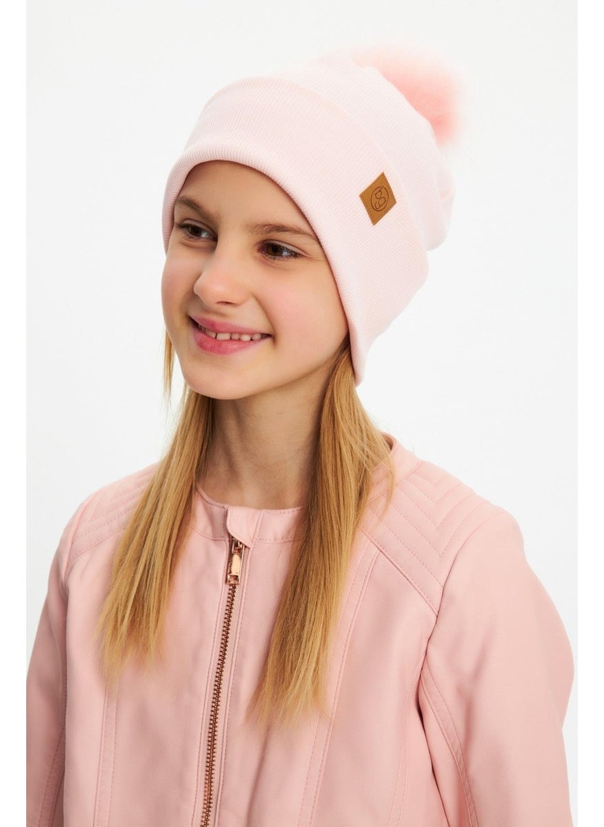 Powder Girl's Fur Pompom Hat Beanie Cotton Camisole