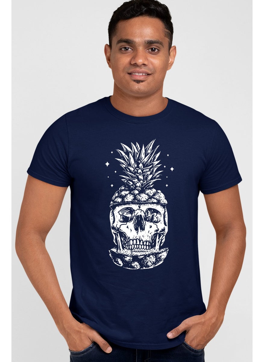 Pineapple Head Navy Blue Short Sleeve Men's T-Shirt