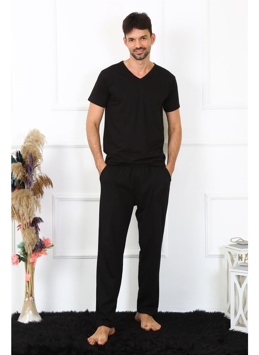 Men's Cotton Black Single Bottom Pajamas 27495