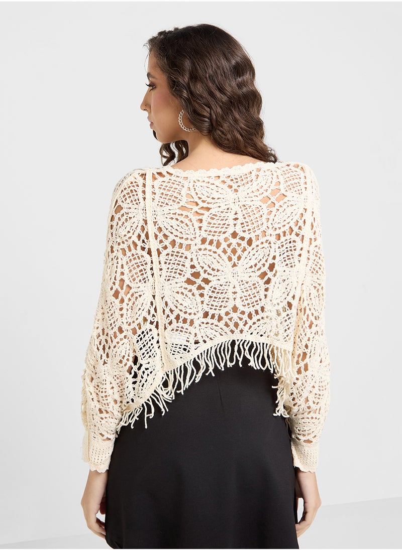 Crotchet Beach Cover Up Top