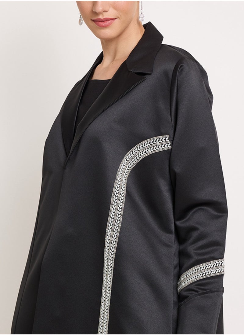 Royal Abaya with Embroidery Jacket style