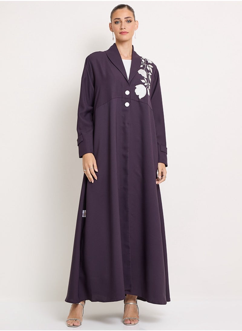 Blazer Embroidered Long Sleeves Abaya