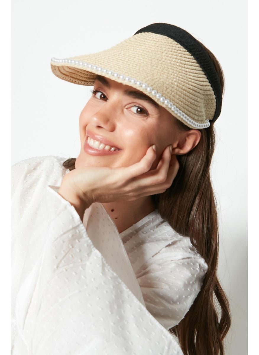 Visor Straw Beach Hat Y23730-42 Light Beige