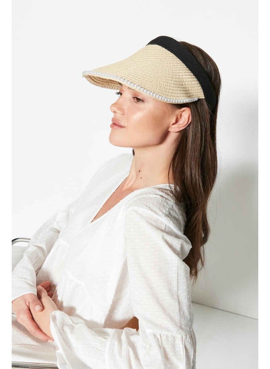 Visor Straw Beach Hat Y23730-42 Light Beige