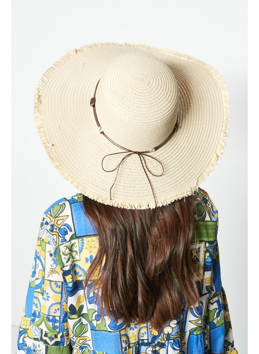 Straw Beach Hat Y23730-09 Light Beige