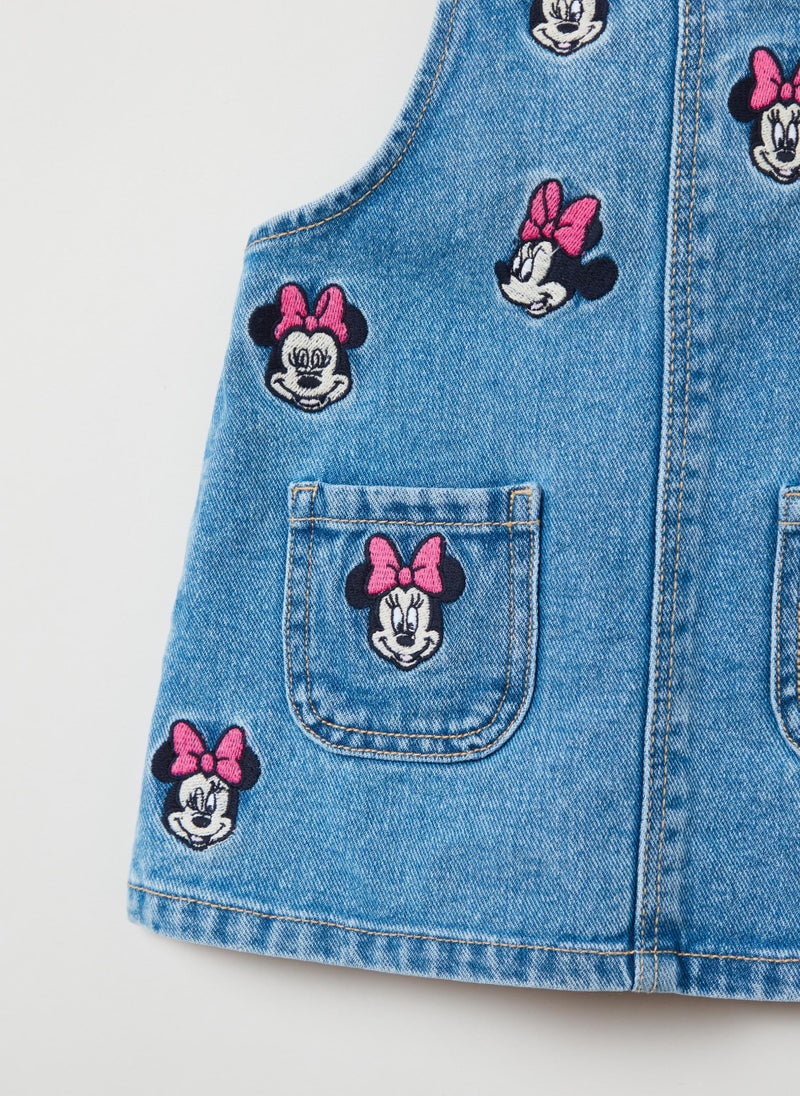 Pinafore with Minnie Mouse embroidery