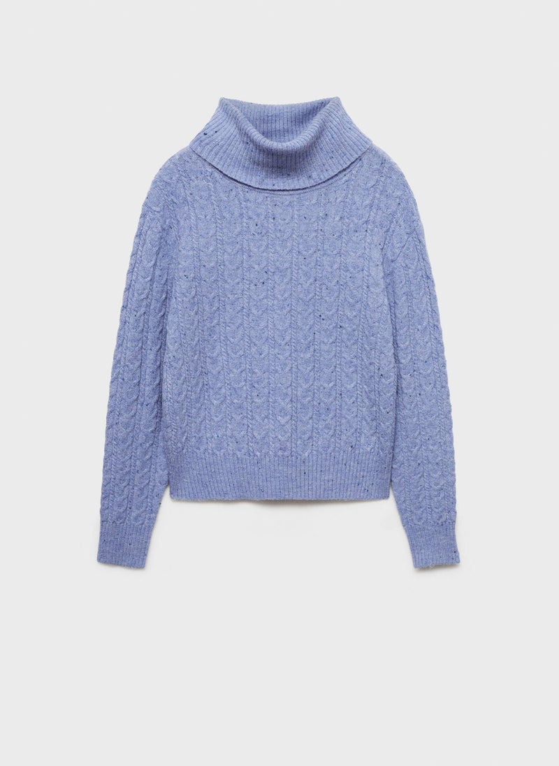 Twisted Turtleneck Sweater