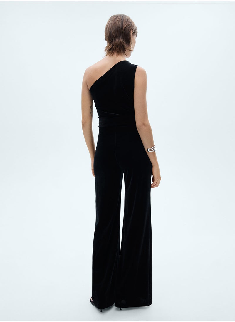 One Shoulder Tie Detailed Jumpsuit