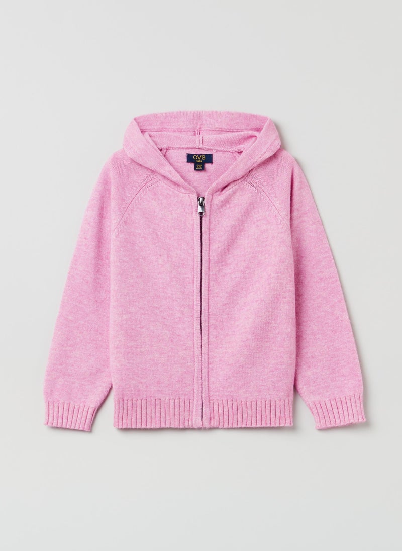 Ovs Girls Zip Through Knit Hooded Cardigan