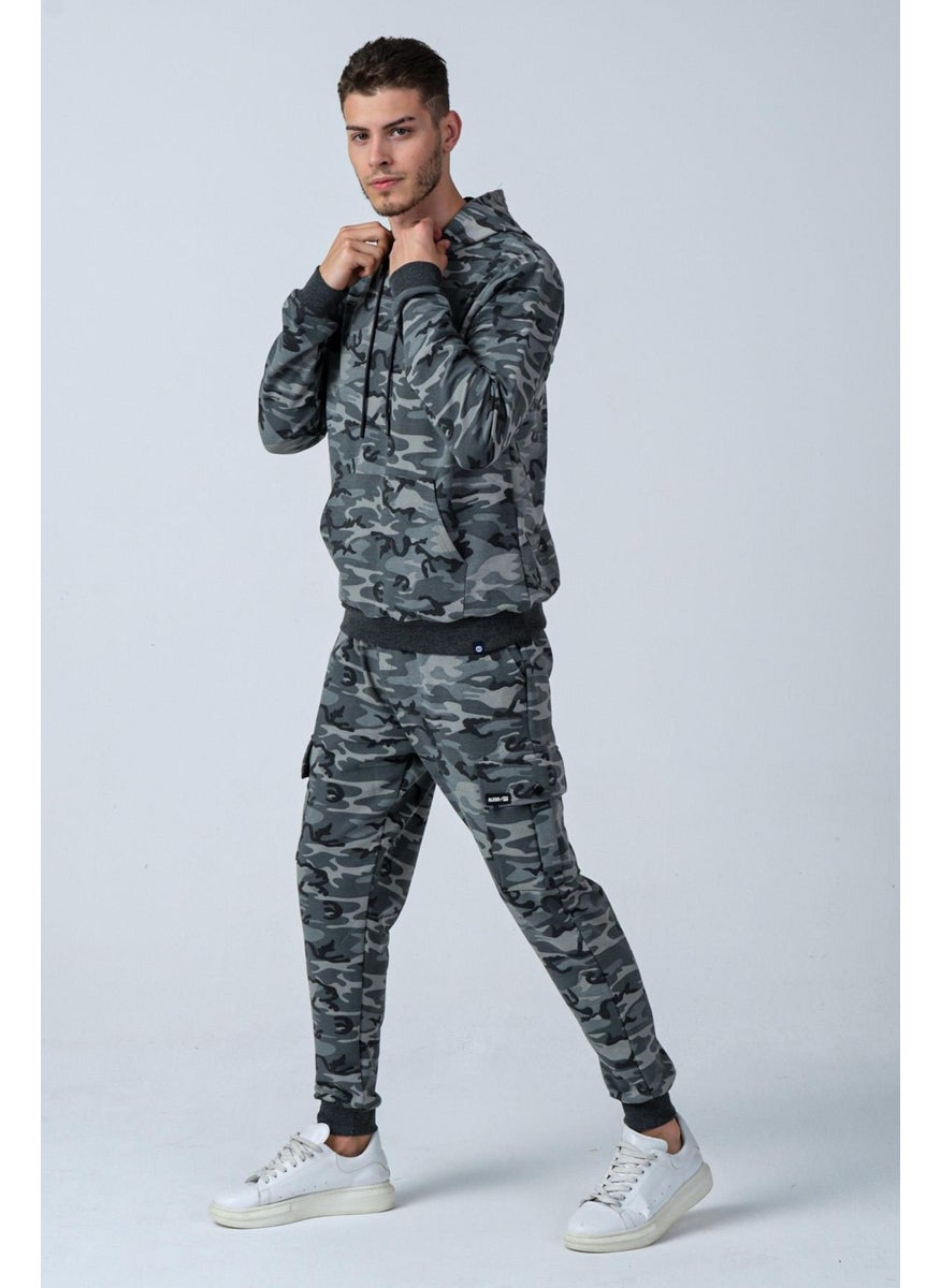 Camouflage Patterned Hooded Sweatshirt (E21-72101-UST)