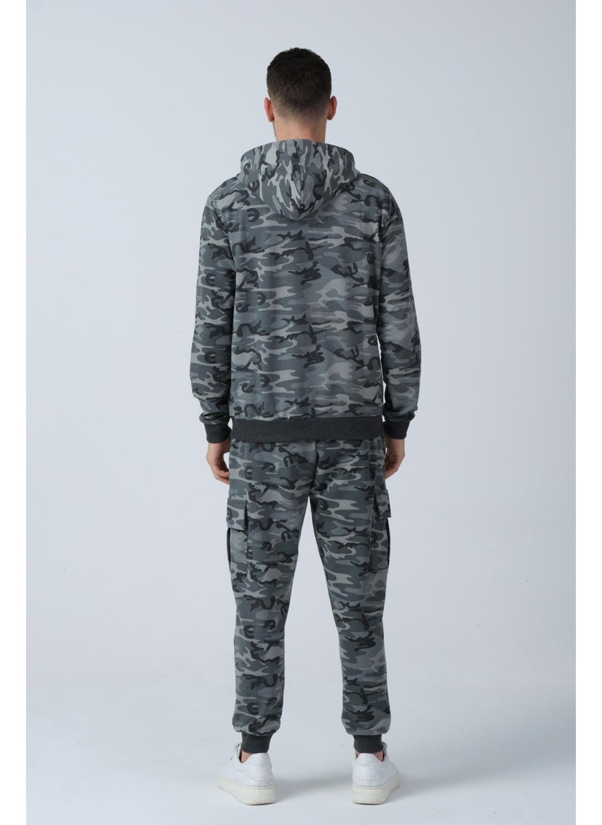 Camouflage Patterned Hooded Sweatshirt (E21-72101-UST)