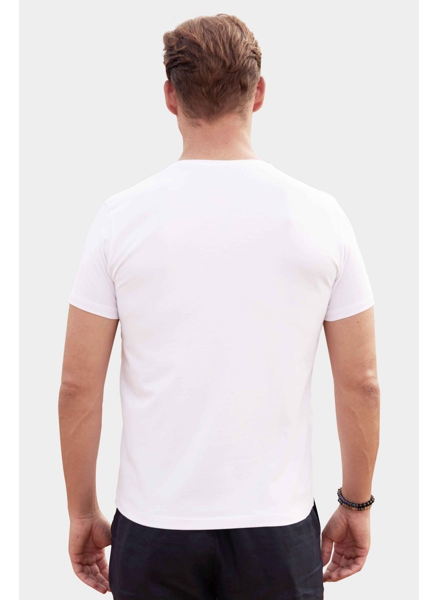 Slim Fit Narrow Cut Crew Neck Plain Basic Short Sleeve T-Shirt