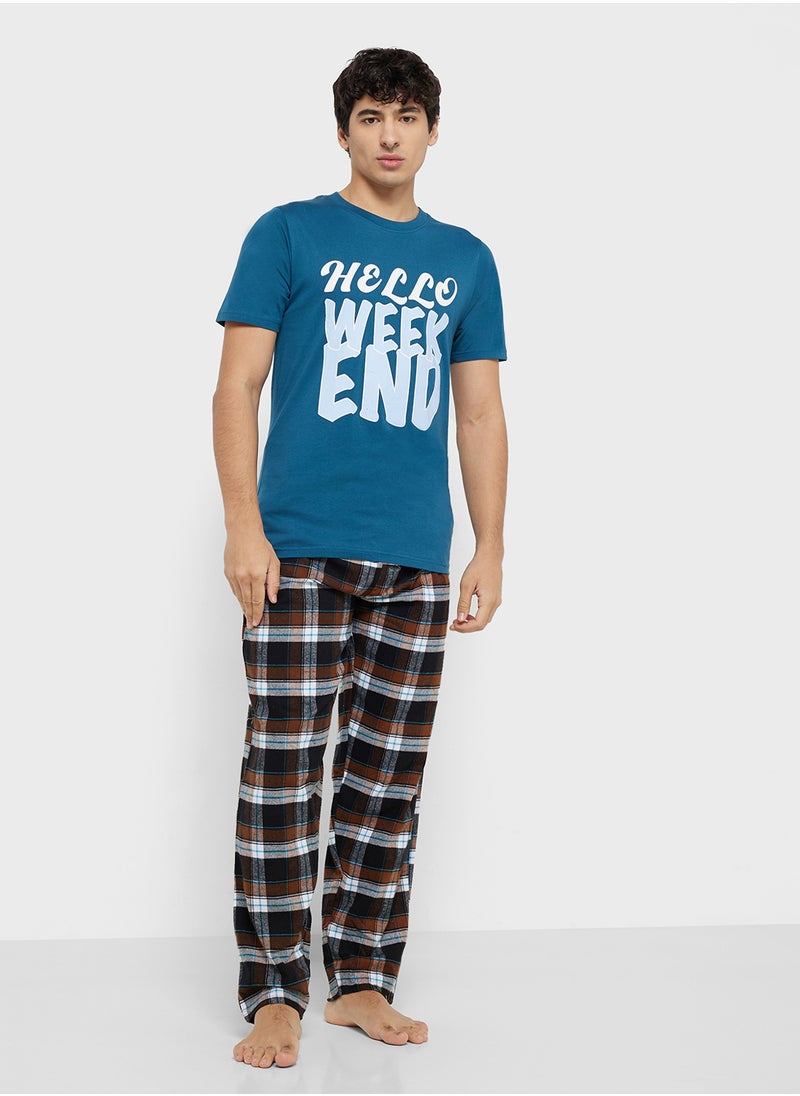 Mens T.Shirt  Check Trouser