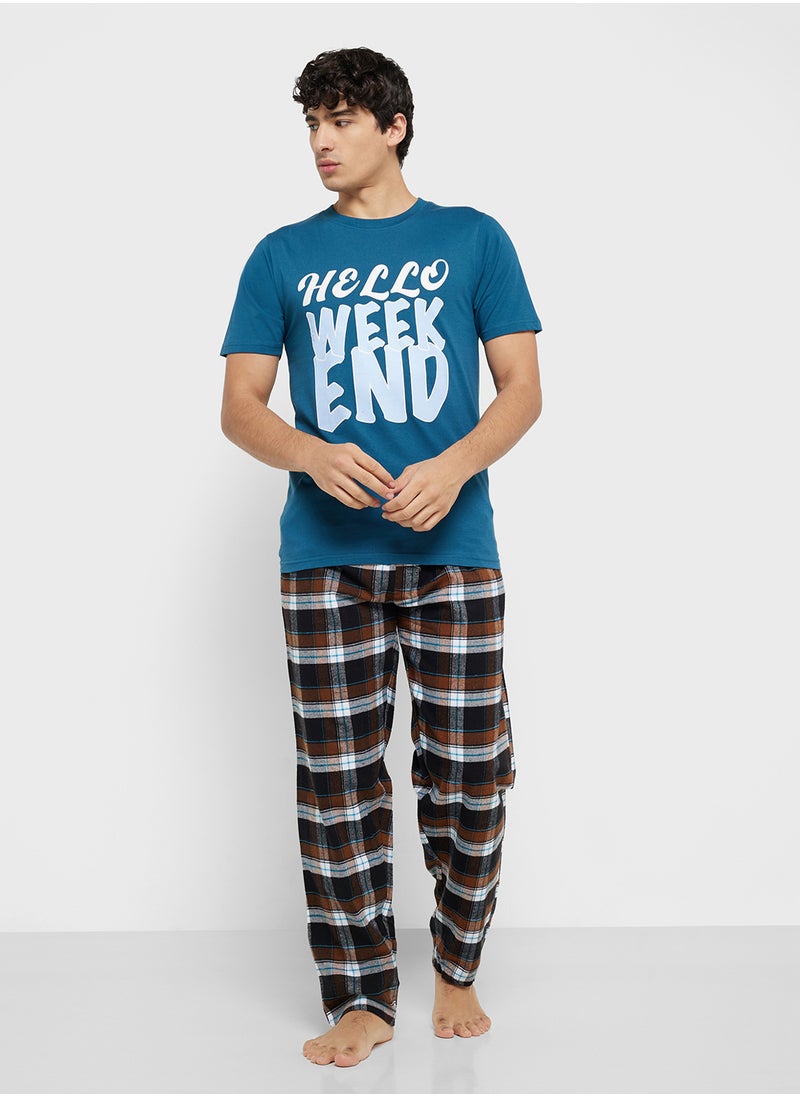 Mens T.Shirt  Check Trouser