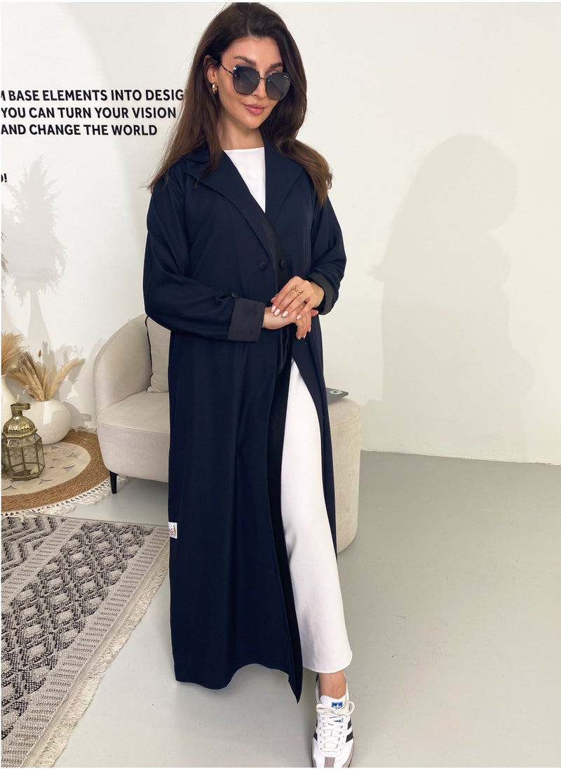 Blazer Formal Navy Abaya with Button Details