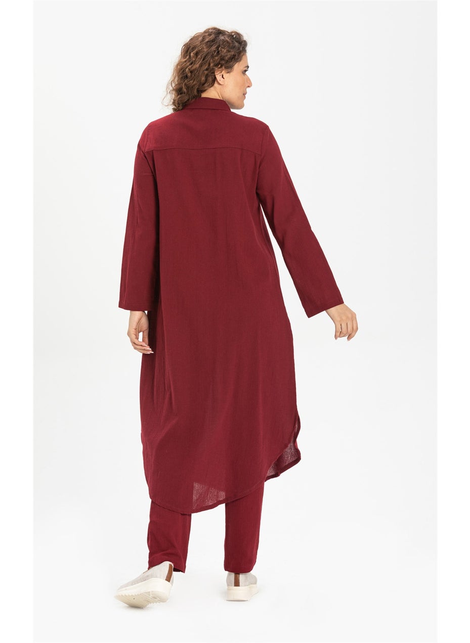 Edanur Şile Cloth Tunic Claret Red Brd