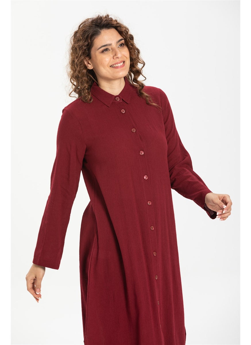 Edanur Şile Cloth Tunic Claret Red Brd