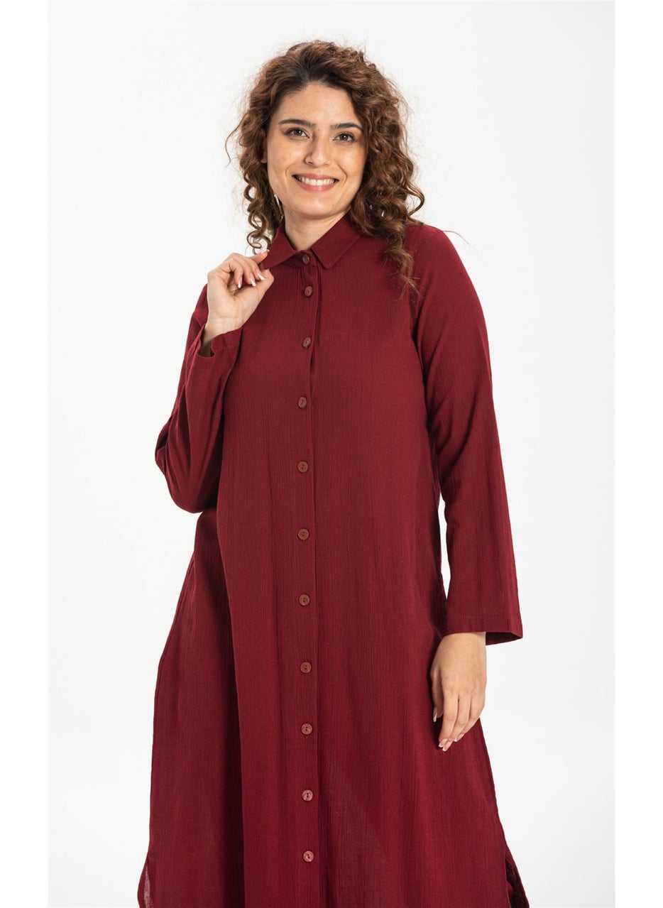 Edanur Şile Cloth Tunic Claret Red Brd