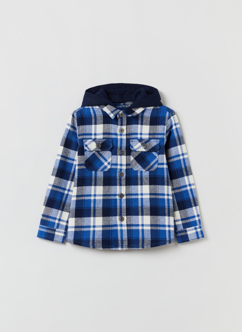 Ovs Boys Checked Hooded Shacket