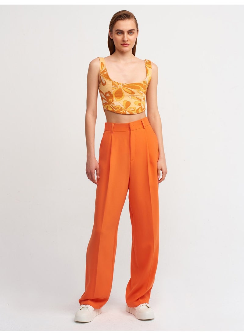 20139 Floral Patterned Bustier-Orange