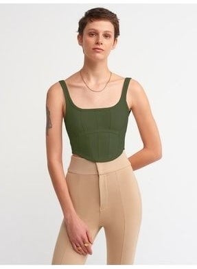 3793 Corset Top- Dark Khaki