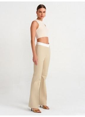 30998 Crop Top-Beige Melange