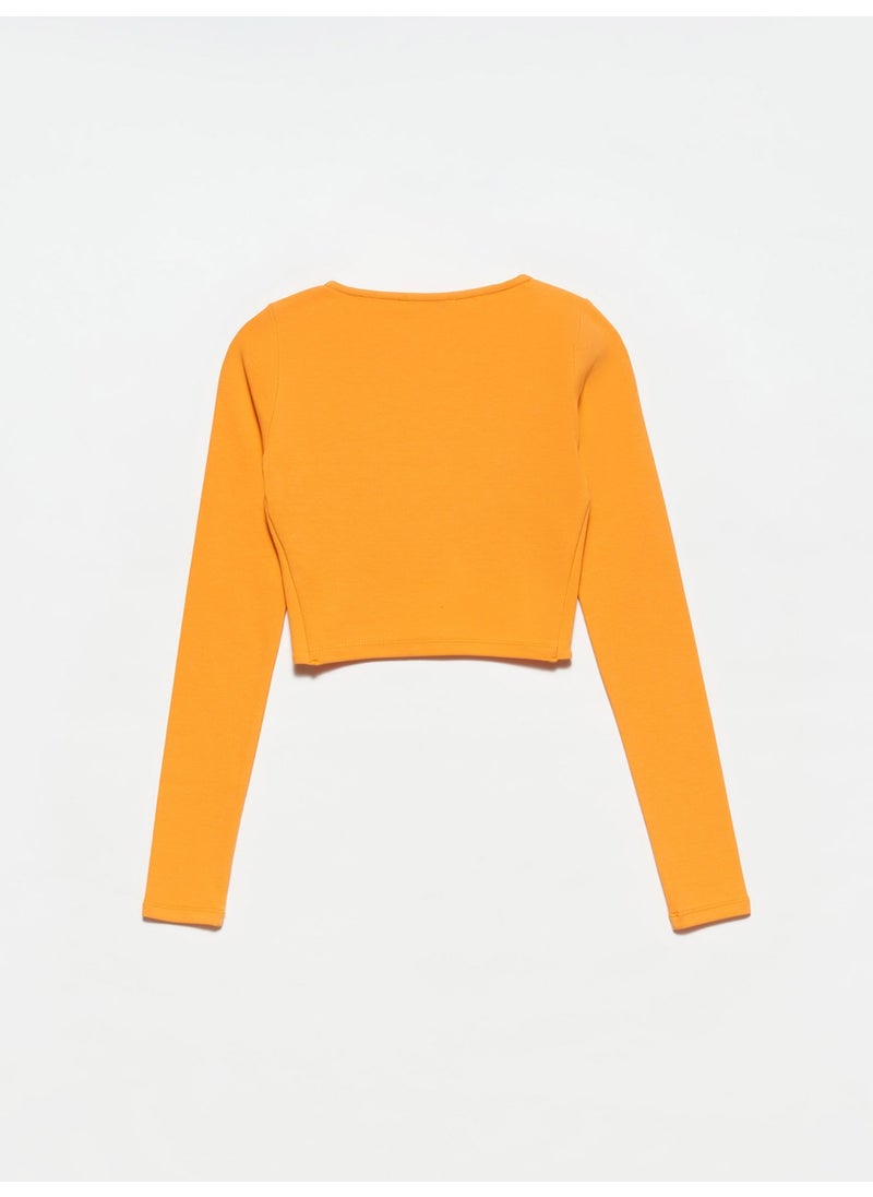 30111 Long Sleeve Top-Orange