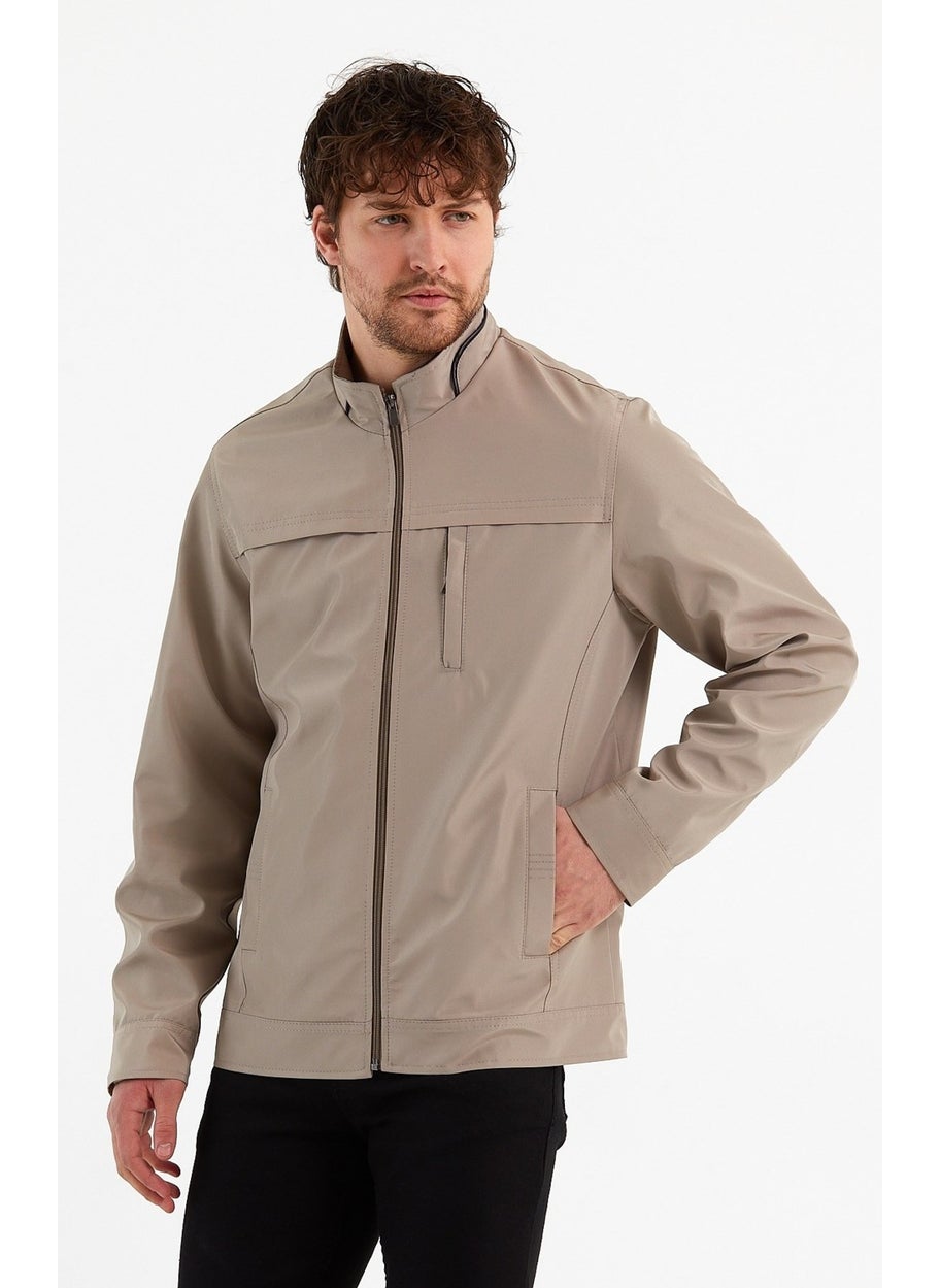 New Season Men's Cream Two Inner Pocket Water and Windproof Seasonal & Summer Coat