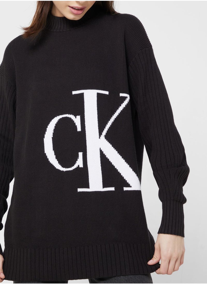 Crew Neck Graphic Sweater