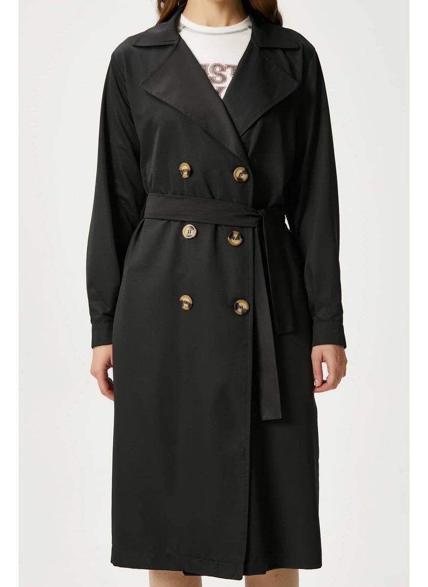 Women's Light Seasonal Black Trench Coat