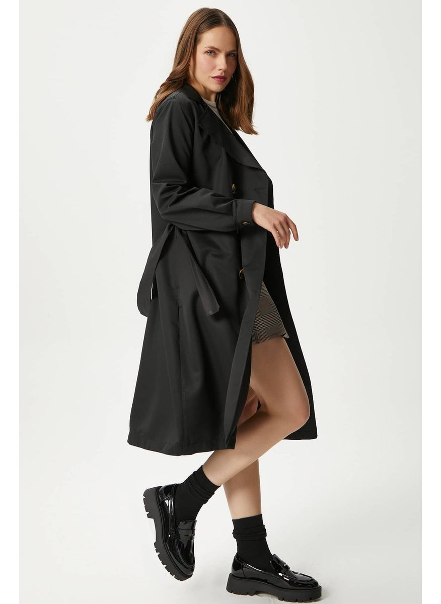 Women's Light Seasonal Black Trench Coat