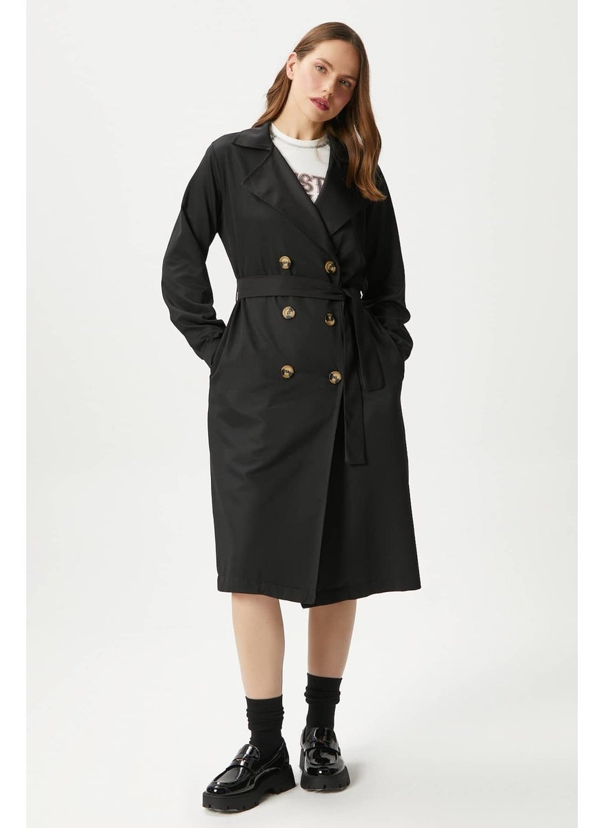 Women's Light Seasonal Black Trench Coat