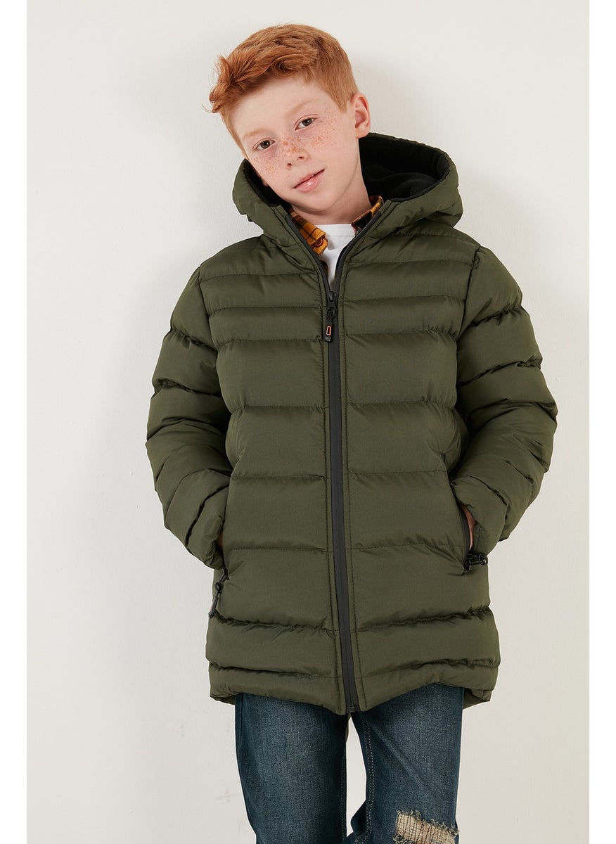 Zippered Pocket Hooded Puffer Coat Boys' Coat 6492324