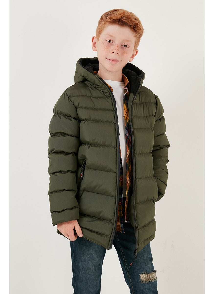 Zippered Pocket Hooded Puffer Coat Boys' Coat 6492324