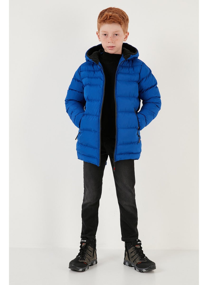 Zippered Pocket Hooded Puffer Coat Boys' Coat 6492324