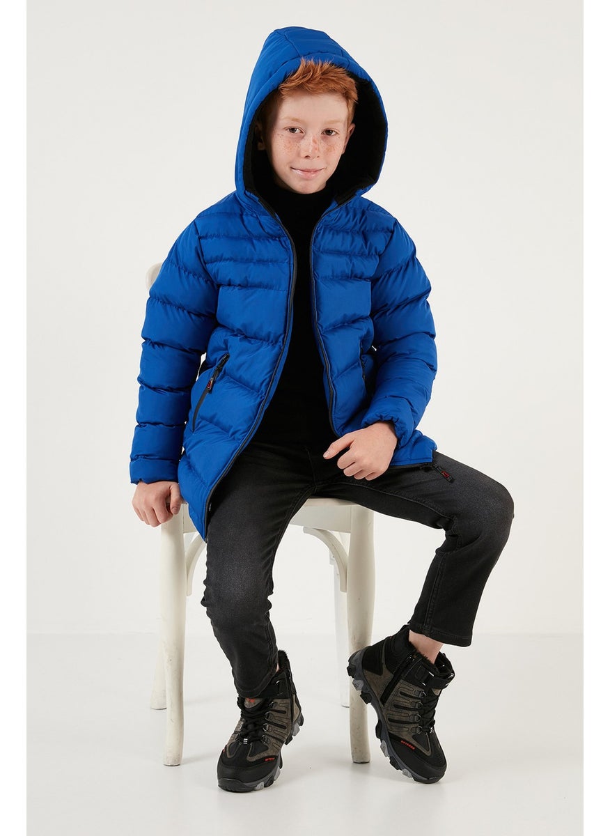 Zippered Pocket Hooded Puffer Coat Boys' Coat 6492324