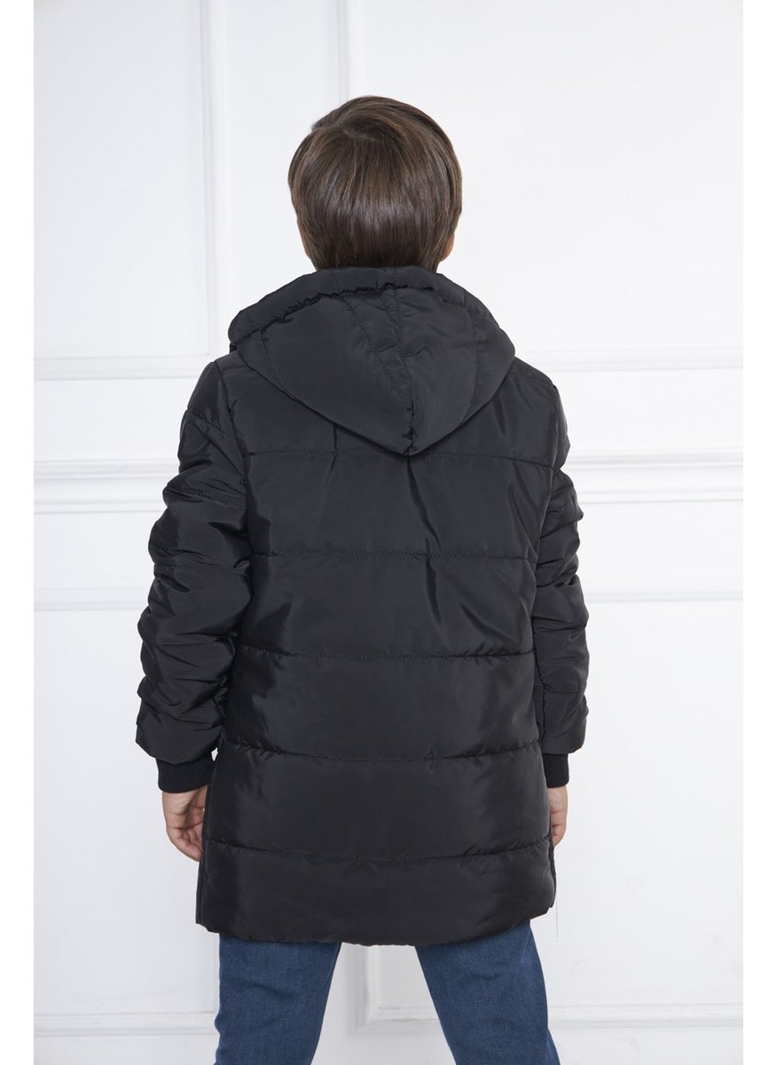 Black Boy Water and Windproof Thick Fur Inside Washable Coat & Jacket