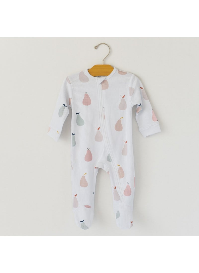 Organic Interlock Jumpsuit - Pear Patterned