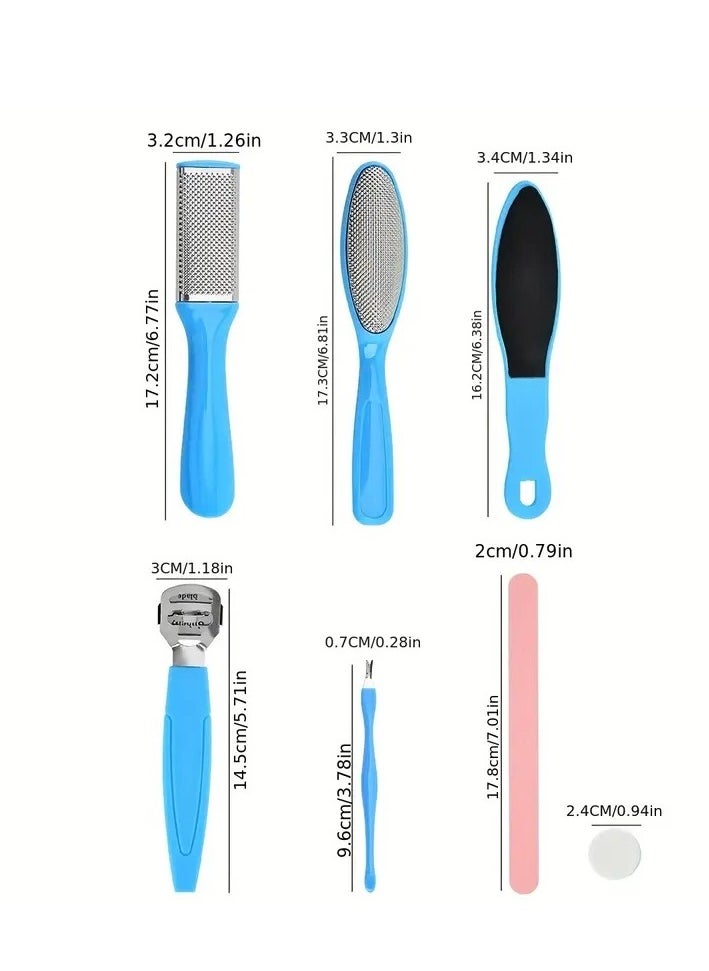 1 Pedicure Tools Set, Professional Dead Skin Remover Kit Callus Remover Foot Care Set For Women Men Blue Color