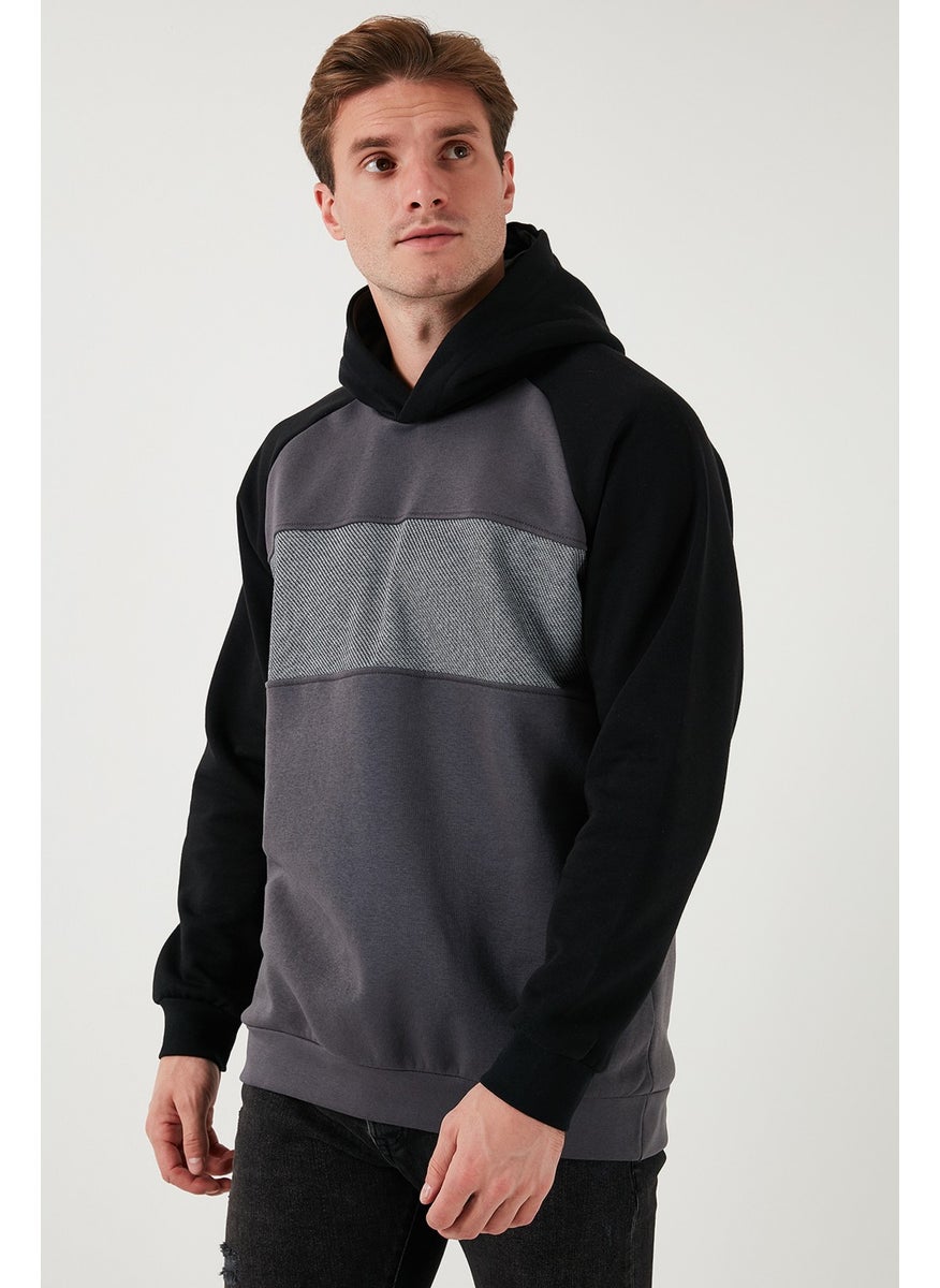 Cotton Regular Fit Color Block Hooded Sweat Men's Sweat 5905771