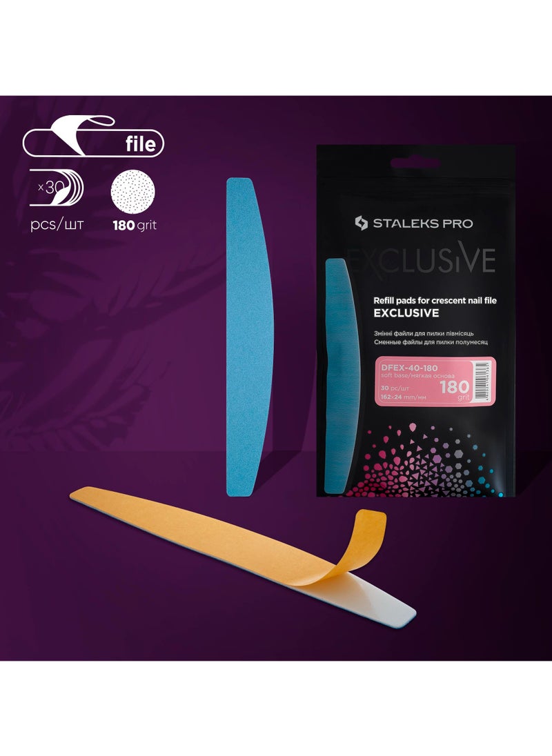 Disposable files for crescent nail file (soft base) - EXCLUSIVE 40 | 180 grit (30 pcs)