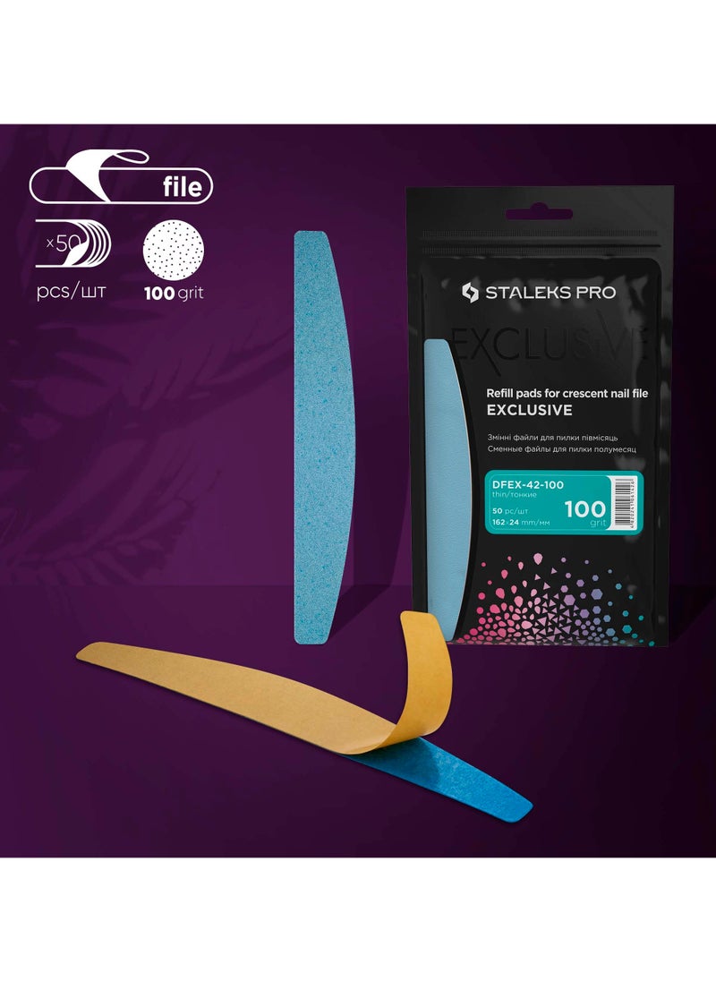 Disposable files for crescent nail file (soft base) - EXCLUSIVE 42 | 100 grit (50 pcs)
