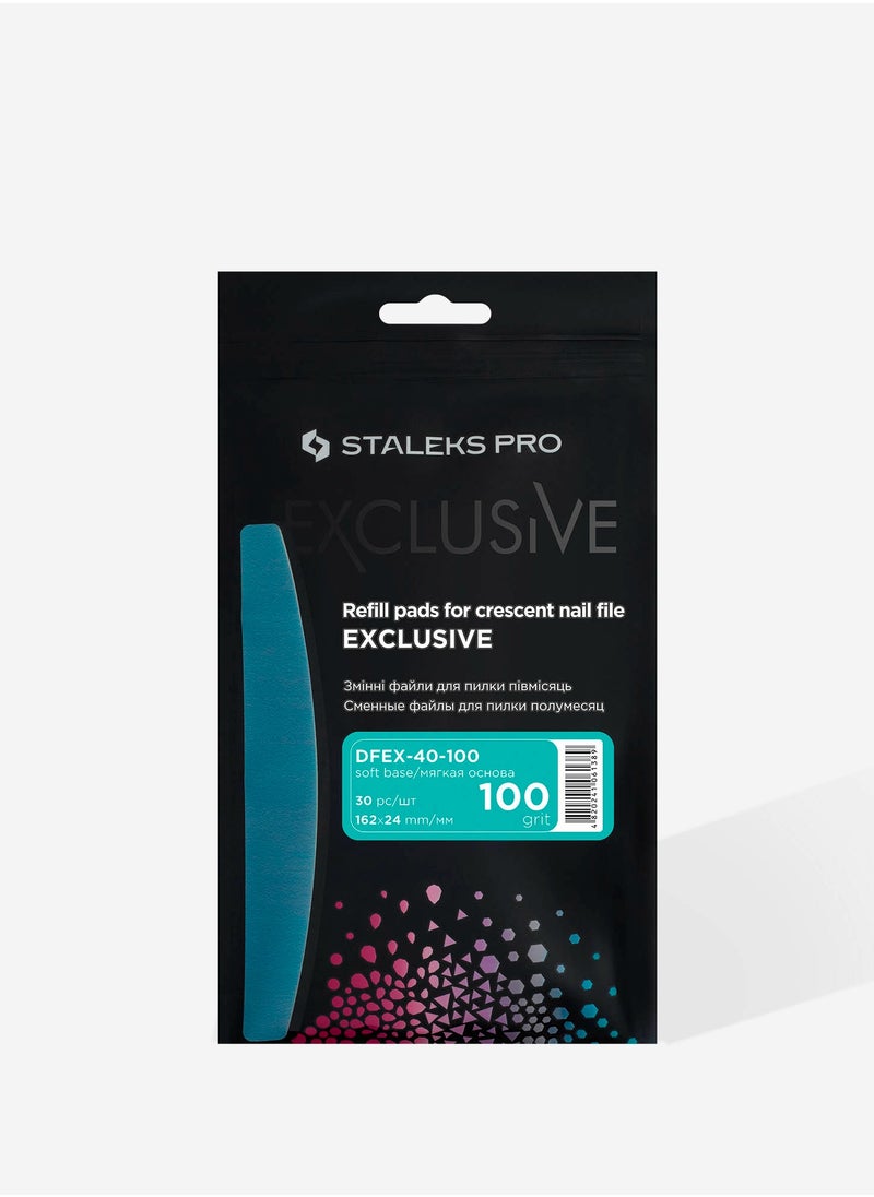 Disposable files for crescent nail file (soft base) - EXCLUSIVE 40 | 100 grit (30 pcs)